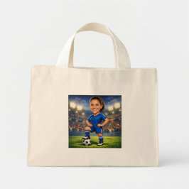 Custom Photo-Face Soccer/Football Star Caricature Mini Tygkasse