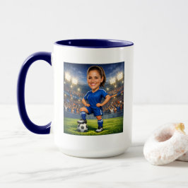 Custom Photo-Face Soccer/Football Star Caricature Mugg