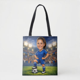 Custom Photo-Face Soccer/Football Star Caricature Tygkasse