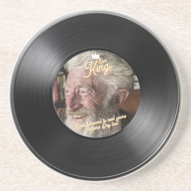 Custom Photo Father's Day Record Sandstone Underlägg (Framsidan)