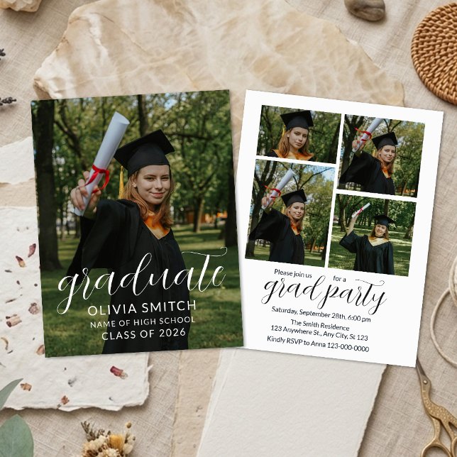 Custom Photo Graduation Party Invitation Inbjudningar (Skapare uppladdad)