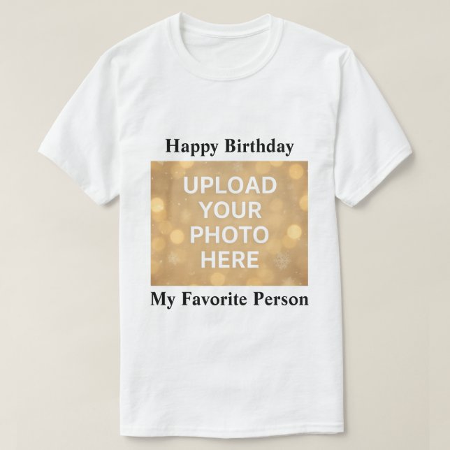 Custom Photo Happy Birthday T-Shirt (Design framsida)