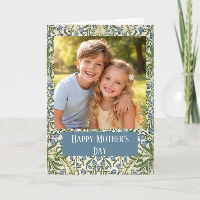 Custom Photo Happy Mother’s Day floral Kort (Framsida)