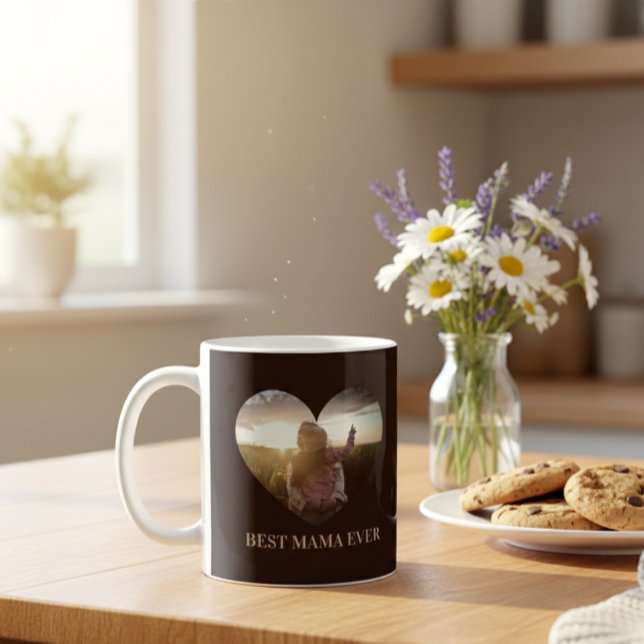 Custom Photo Heart Coffee Mug mom gift  Kaffemugg (click to customise with your photo and text!
)