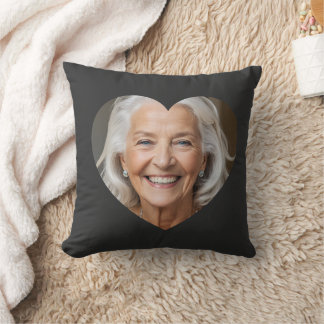 Custom photo heart mask Throw Pillow  Kudde