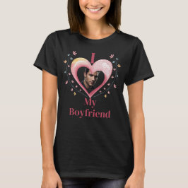 Custom Photo I Love My Boyfriend Valentine's Day  T Shirt