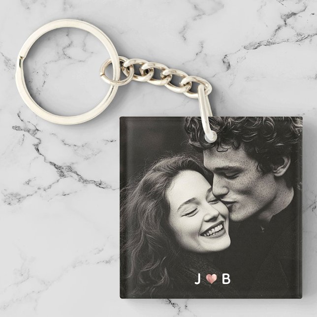 Custom Photo Initial Heart Monogram Couples Gift (Skapare uppladdad)