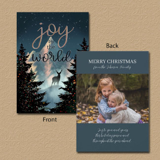 Custom Photo Joy to the World Mountain Scene Kort
