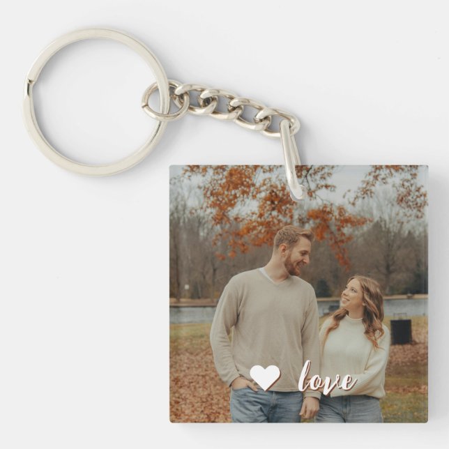 Custom Photo Keychain with Personalized Text (Framsidan)