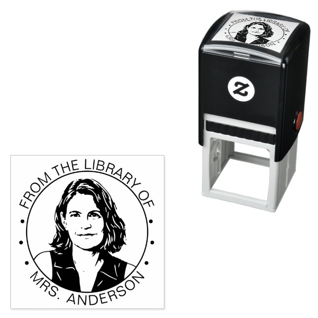 Custom Photo Library Teacher Self Inking Stamp Självfärgande Stämpel (In Situ)
