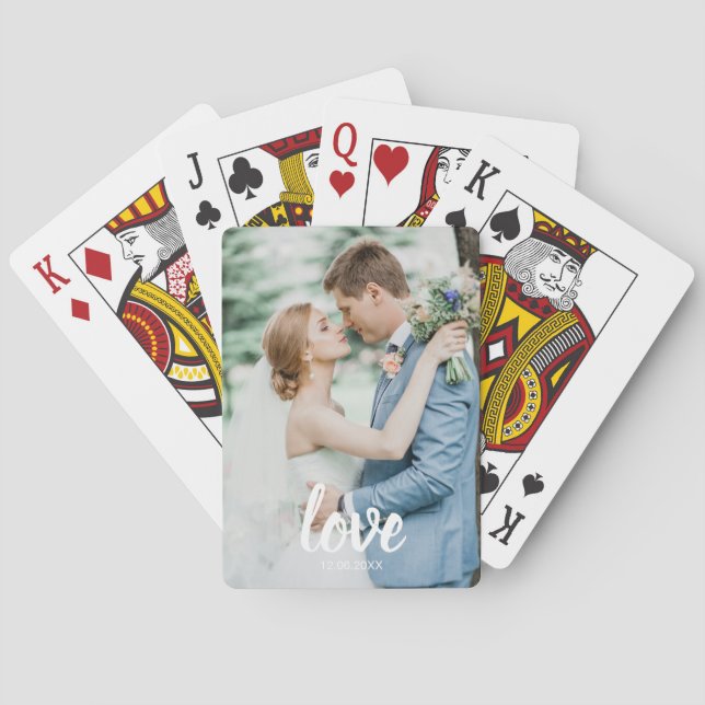 Custom Photo Love Script Playing Cards – Personali Casinokort (Baksidan)