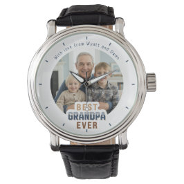 Custom Photo Message Best Grandpa Ever Armbandsur
