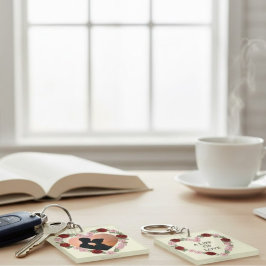 Custom Photo & Message Double-Sided Rose Heart Key