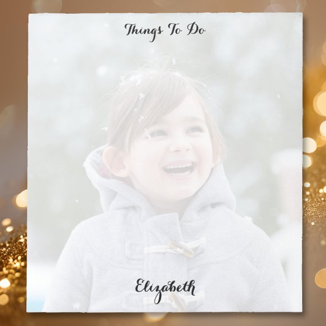 Custom Photo Monogrammed Things To Do List Notepad Anteckningsblock (Custom Photo Monogrammed Things To Do List Notepad)