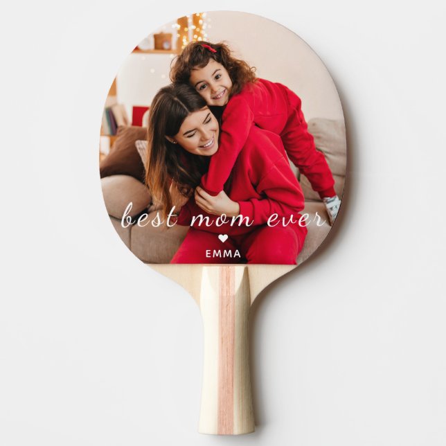 Custom Photo Mother’s Day Birthday Best Mom Ever  Pingisracket (Framsidan)