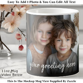 Custom Photo Mug Family, Modern One Photo Easy Kaffemugg