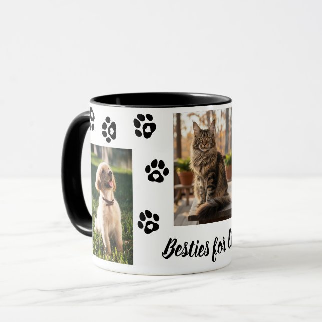 Custom Photo Mug: Pet Besties for Life Mugg (Framsida vänster)