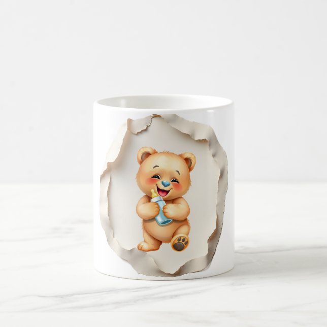 Custom Photo Mug with Modern Abstract Background Kaffemugg (Center)