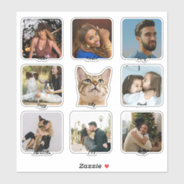 Custom Photo Name Advent Calendar Stickers -9 Pack Klistermärken