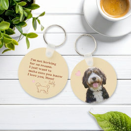 Custom Photo & Name Bernedoodle Mom Keychain Gift Nyckelring
