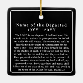 Custom Photo Name Dates Bible Remembrance Memorial Julgransprydnad Keramik