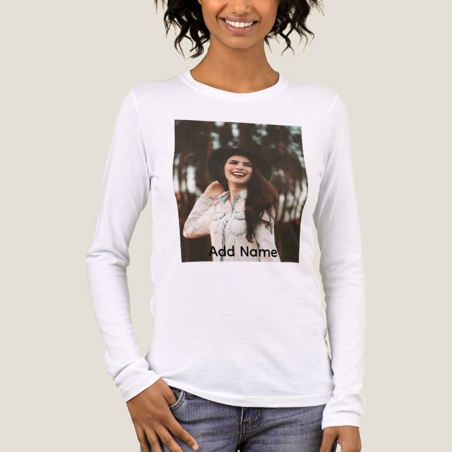 Custom Photo Name Text Personalized  T Shirt (Framsida)