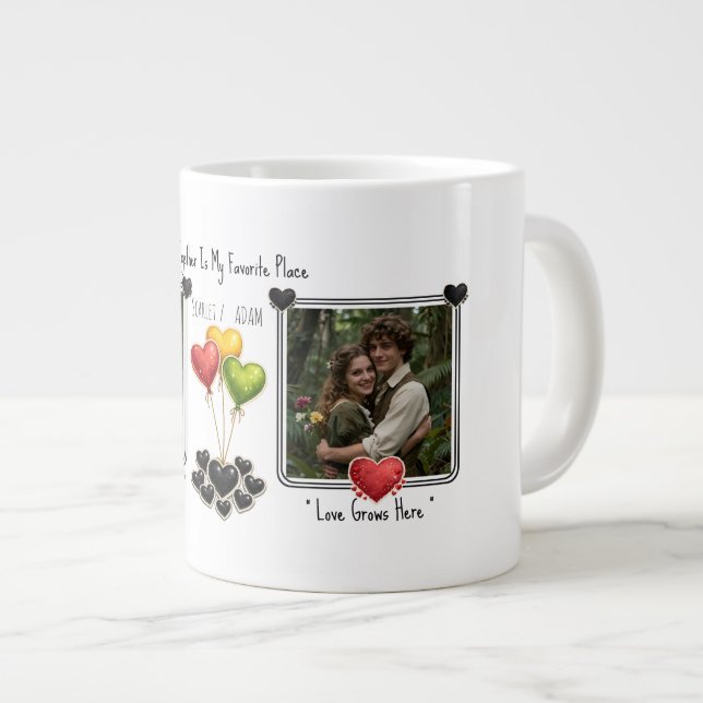Custom Photo Online Dating Valentines Coffee  Jumbo Mugg (Framsida höger)