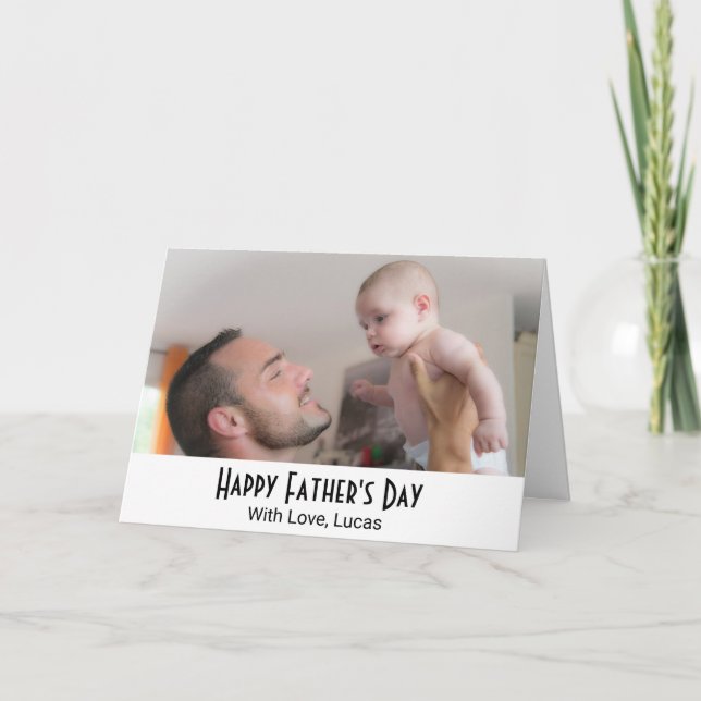 Custom Photo Personalized Father's Day Card Kort (Framsida)