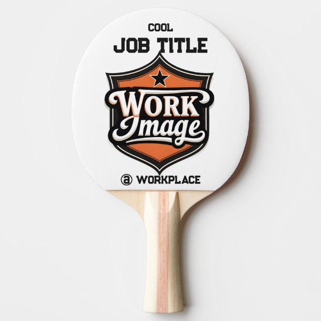 Custom Photo Personalized Job Title & Workplace  Pingisracket (Framsidan)