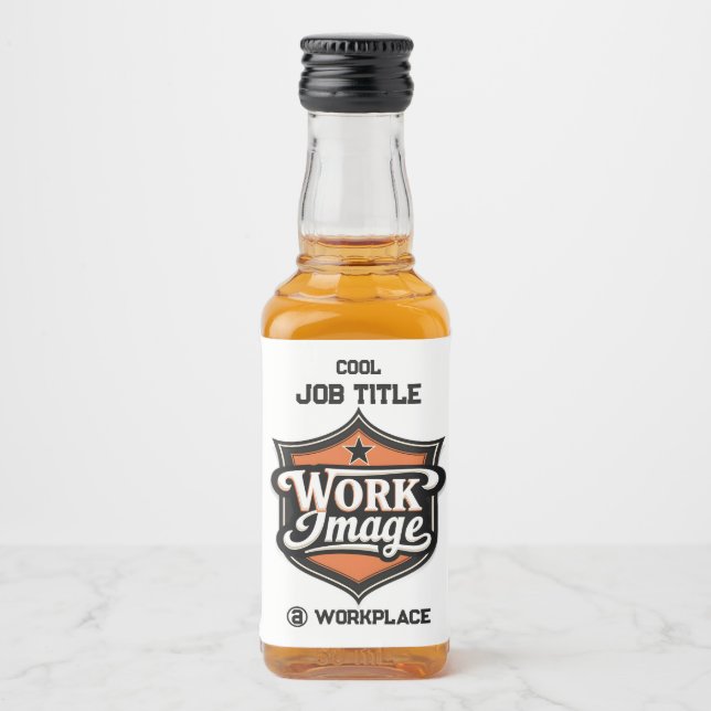Custom Photo Personalized Job Title & Workplace  Spritflaskor Etikett (Framsida)