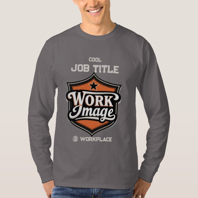 Custom Photo Personalized Job Title & Workplace  T Shirt (Framsida)