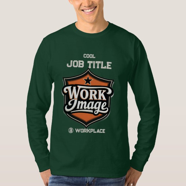 Custom Photo Personalized Job Title & Workplace  T Shirt (Framsida)