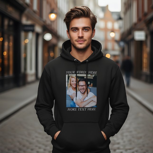 Custom Photo & Personalized Text Graphic Hoodie (Skapare uppladdad)