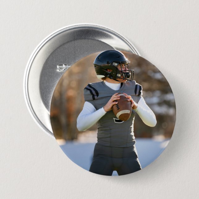 Custom Photo Player Game Day Personalized Sport Knapp (Framsida & baksida)