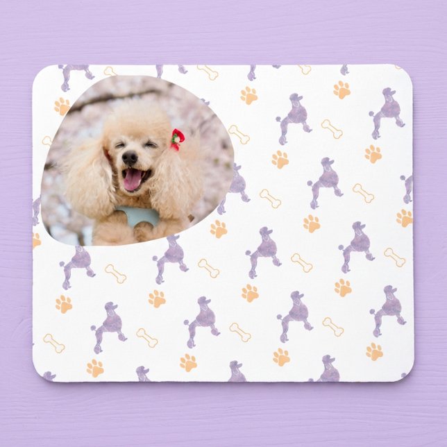 Custom Photo Poodle Lavender Mouse Pad for Dog Mom Musmatta (Skapare uppladdad)
