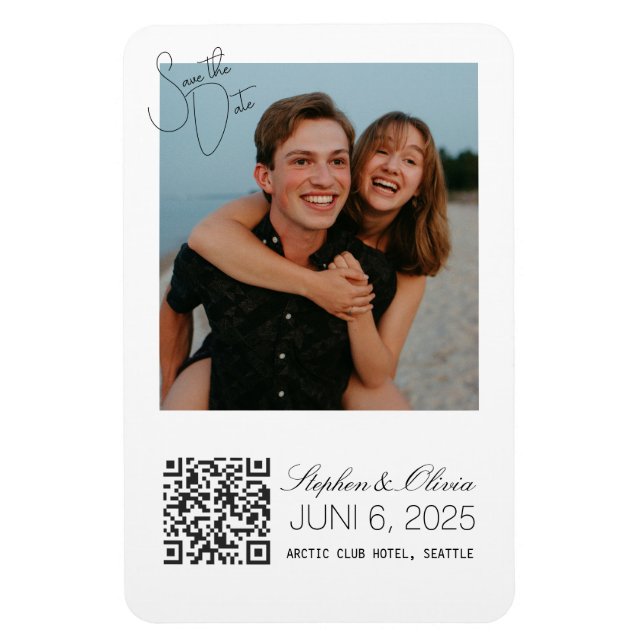 Custom Photo Save the Date Wedding magnet (Vertikal)