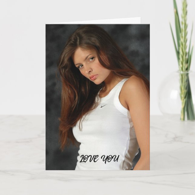CUSTOM PHOTO SCRIPT GREETING CARD KORT (Framsida)
