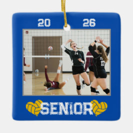 Custom Photo Senior Year Volleyball Julgransprydnad Keramik