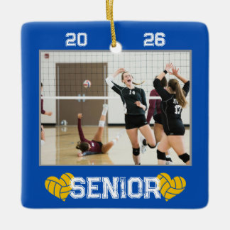 Custom Photo Senior Year Volleyball  Julgransprydnad Keramik