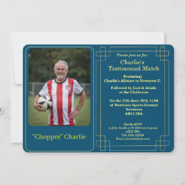 Custom Photo Soccer Testimonial Party Invitation Julkort