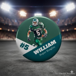 Custom photo sports button / pin football knapp