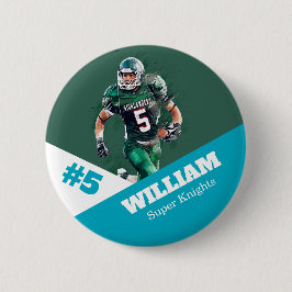 Custom photo sports button / pin football knapp
