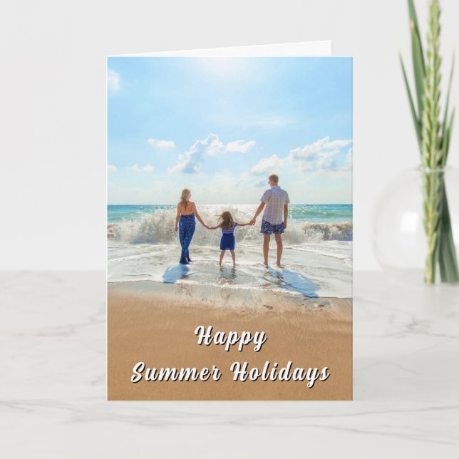 Custom Photo Summer Card Personalized Your Photos Kort (Framsida)