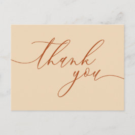 Custom Photo terracotta script signature thank you Vykort