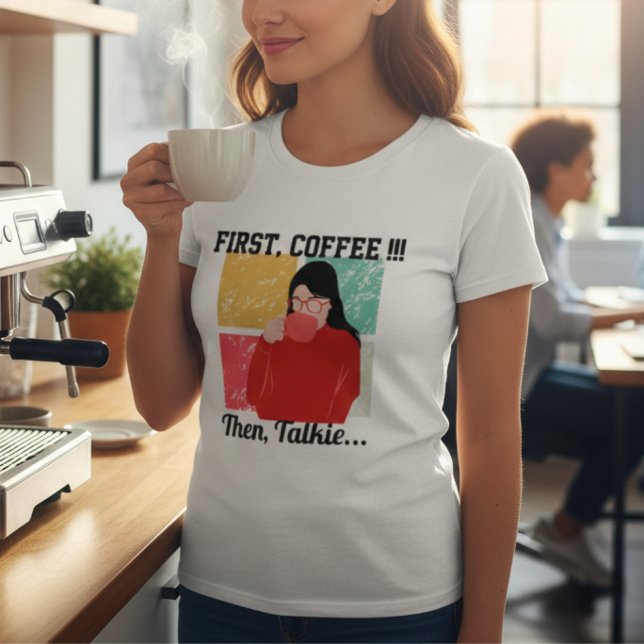 Custom Photo & Text Funny Office Humor Coffee Love T Shirt (Skapare uppladdad)