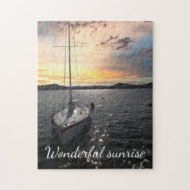 Custom Photo -Text Personalized I Picture Sunrise  Pussel (Vertikal)