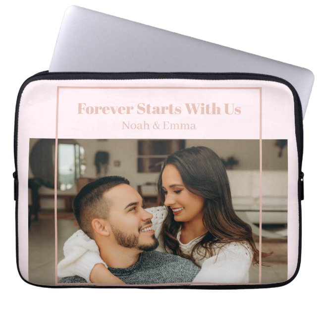 Custom Photo & Text Romantic Gift - Personalized  Laptop Fodral (Framsidan)