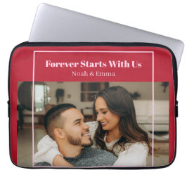 Custom Photo & Text Romantic Gift - Personalized  Laptop Fodral