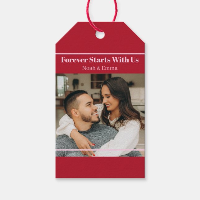 Custom Photo & Text Romantic Gift - Personalized  Presentetikett (Framsidan)