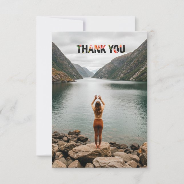 Custom photo thank you cards with envelopes tack kort (Framsida)